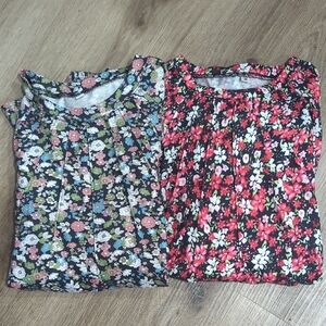 Floral Patterned Blouses - Set of Two